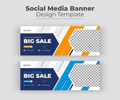 Furniture Facebook cover page template design vector