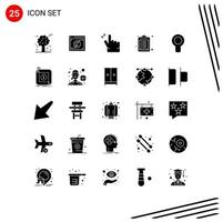 25 Universal Solid Glyphs Set for Web and Mobile Applications cool list domain clipboard zoom Editable Vector Design Elements