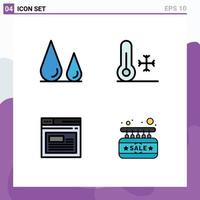 4 Creative Icons Modern Signs and Symbols of biology page science thermometer website Editable Vector Design Elements