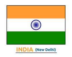 Indian Flag with name  and its Capital Transparent file png