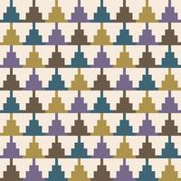 Abstract geometric colorful pattern. Small geometric colorful square triangle pixel style seamless pattern on white cream background. Use for fabric, textile, cover, home decoration elements. vector