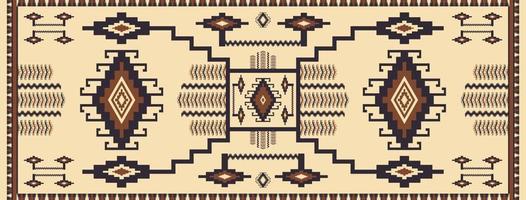 corredor étnico patrón geométrico color vintage. alfombra étnica del suroeste. alfombra geométrica kilim azteca nativa. uso de patrones geométricos étnicos para la decoración de pisos domésticos, elementos decorativos de corredores. vector