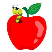 worm in apple  graphic png