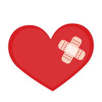 Heart with plaster icon png