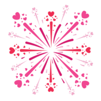 gráfico de dia dos namorados de coração de fogos de artifício png