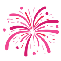 feux d'artifice coeur saint valentin graphique png