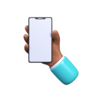 3D-Hand, die ein Smartphone hält png