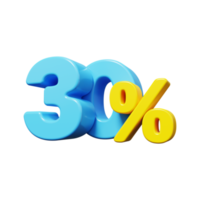 30 percent OFF Sale. Discount offer price tag. Special offer sale. 3D render png