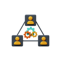 Business group, teamwork icon. 3d rendering png