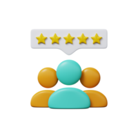 Successful teamwork User rating icon 3d render png