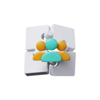 Puzzle team concept Teamwork 3d render png