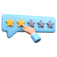 Two stars rating 3D icon png