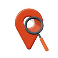 Location tracking track map Location search icon 3d render png