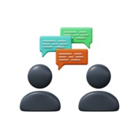 Working group icon Team communication 3D render png