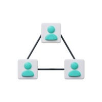 Business team icon. 3d render png