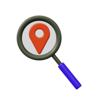 renderização 3d do ícone de pesquisa de localização png