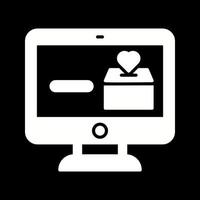 icono de vector de donación en línea