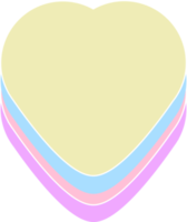 decoração de adesivo de coração pastel fofo png