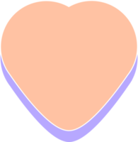 Linda decoración de pegatina de corazón pastel png