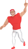 3d rendering of  american football players. png