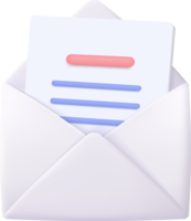 3D-Mail-Umschlagsymbol mit Benachrichtigung über neue Nachricht png