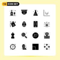 16 User Interface Solid Glyph Pack of modern Signs and Symbols of gas marketing surveillance graph business Editable Vector Design Elements