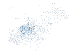 Agua azul clara 3d esparcida alrededor, salpicaduras de agua transparentes, aisladas en fondo blanco. ilustración de procesamiento 3d png