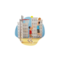 Playing basketball 3D character illustration png