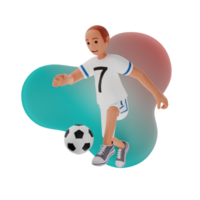 charakterillustration des fußballspielers 3d png