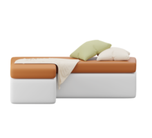 3D sofa with pillow.  minimal furniture for the home. 3D rendering png