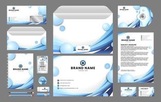 Clean Modern Wave Blue White Formal Business Kit vector