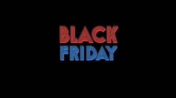 an illustration of video footage of black friday flashing alternately with neon animation on a black background