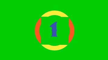 an illustration of a countdown video footage with animated rotating circles on a green background