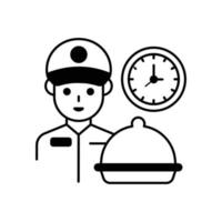 Delivery time Vector Icon Gylph Style Illustration. EPS 10 File