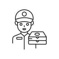 Delivery boy  Vector Icon Style Line  Illustration. EPS 10 File