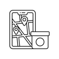 Delivery Location Vector Icon Line  Style Illustration. EPS 10 File