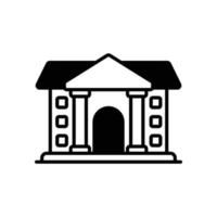 Courthouse vector glyph icon style illustration. EPS 10 file