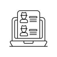 Monitor screen vector Line  icon style illustration. EPS 10 file