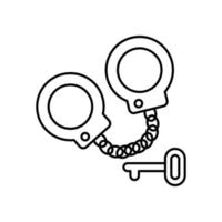 Handcuffs vector Line  icon style illustration. EPS 10 file