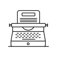 typewriter vector Line  icon style illustration. EPS 10 file