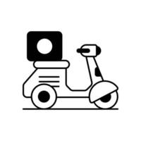 Ilustración de gylph de estilo de icono de vector de bicicleta de entrega. archivo eps 10