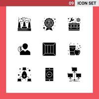 Modern Set of 9 Solid Glyphs and symbols such as finance costs disease user settings Editable Vector Design Elements