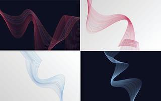 Add a fresh look to your design with this set of 4 vector line backgrounds