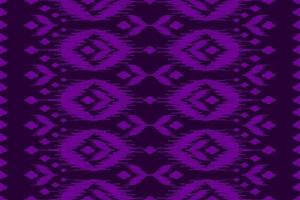 patrón étnico ikat sin costuras en tribal. estampado geométrico de adorno púrpura étnico. estilo de patrón ikat. vector