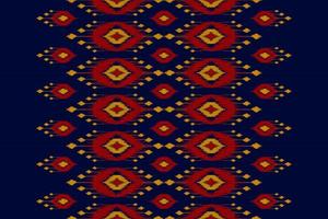 Fabric ikat pattern art. Geometric ethnic seamless pattern traditional. American, Mexican style. vector