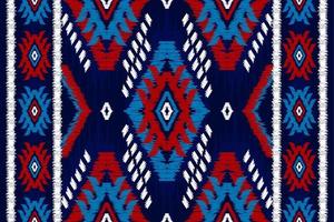 patrón étnico ikat sin costuras en tribal. estampado de adornos étnicos geométricos aztecas. estilo de patrón ikat. vector