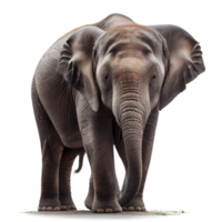 straight face of elephant on transparent background