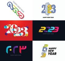 Big Set of 2023 Happy New Year logo text design 2023 number design template vector