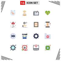 16 Universal Flat Colors Set for Web and Mobile Applications safety love tablet flag heart Editable Pack of Creative Vector Design Elements