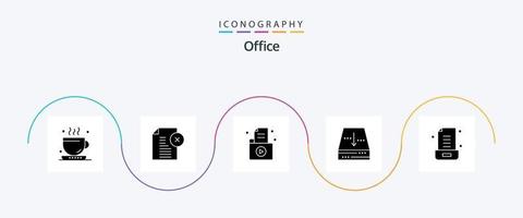 Office Glyph 5 Icon Pack Including down. box. office. archive. office vector